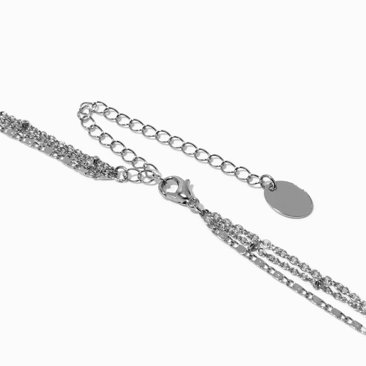Silver Tassel Bolo Multi-Strand Necklace,