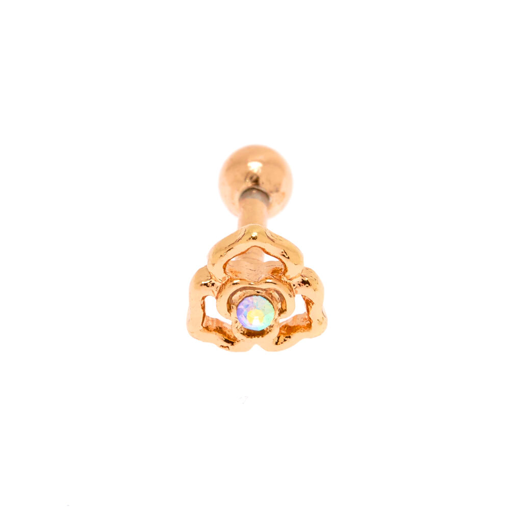 Rose Gold-Tone Lotus Tragus Earring,
