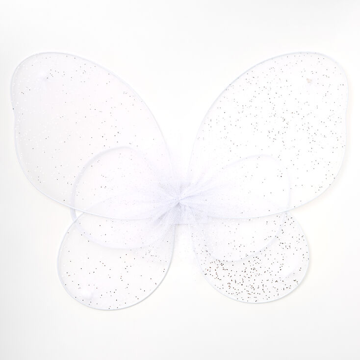 Claire&#39;s Club Glitter Tulle Wings - White,