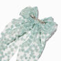 Mint Green Daisy Lace Hair Bow,