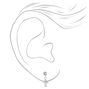 Silver-tone Heart &amp; Crosses Stud Earrings - 3 Pack,