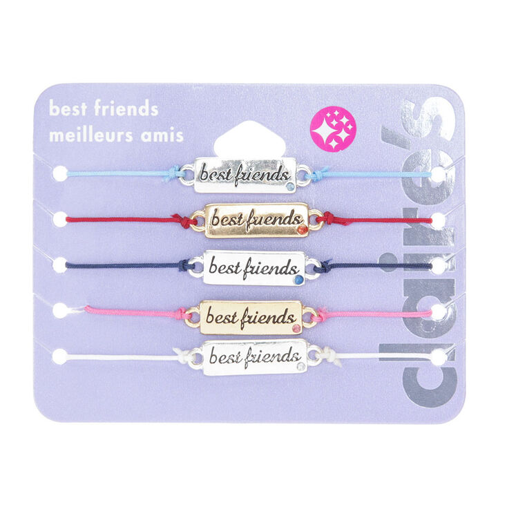 Gold Plate Adjustable Friendship Bracelets - 5 Pack,