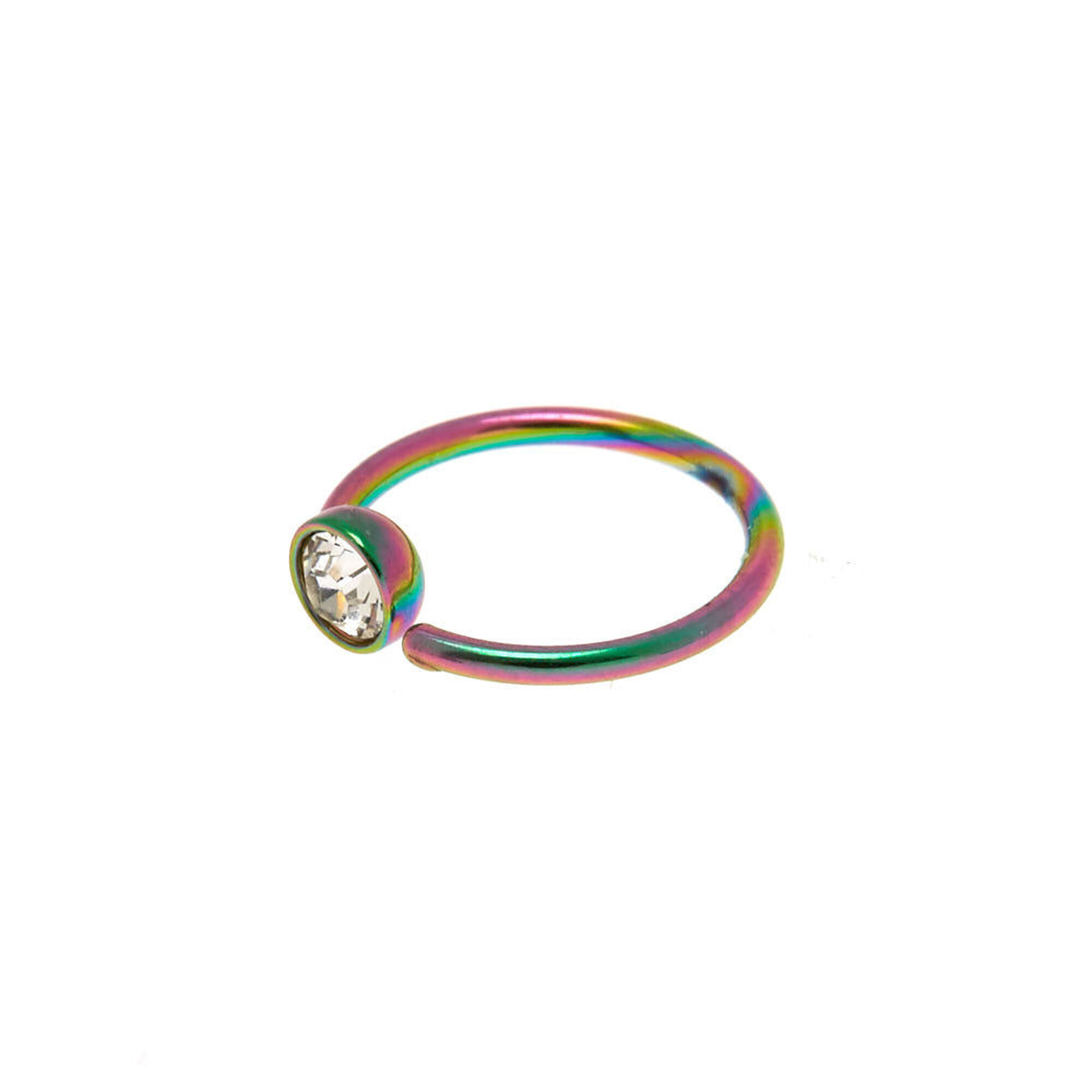 Anodized Clear Stone Nose Ring Claire s US