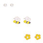 Buzzing Bee Stud Earrings - Yellow, 3 Pack,