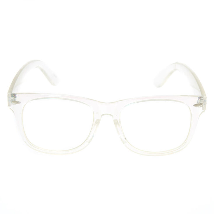 Holographic Retro Clear Lens Frames - Clear,