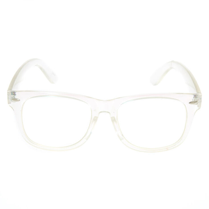 Holographic Retro Clear Lens Frames - Clear,
