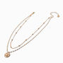Gold-tone Cherub Medallion Multi-Strand Necklace,