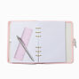 Pink Glitter Clear Spiral Notebook Set,