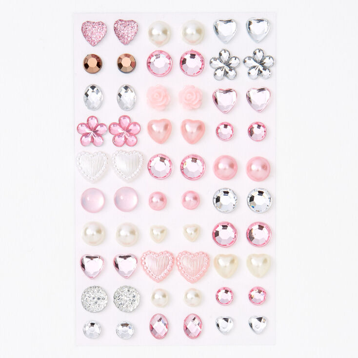 Boucles d&rsquo;oreilles autocollantes tons de rose Claire&#39;s&nbsp;Club - Lot de 30,