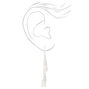 Silver 2&quot; Safety Pin, Lock &amp; Flame Linear Drop Earrings,