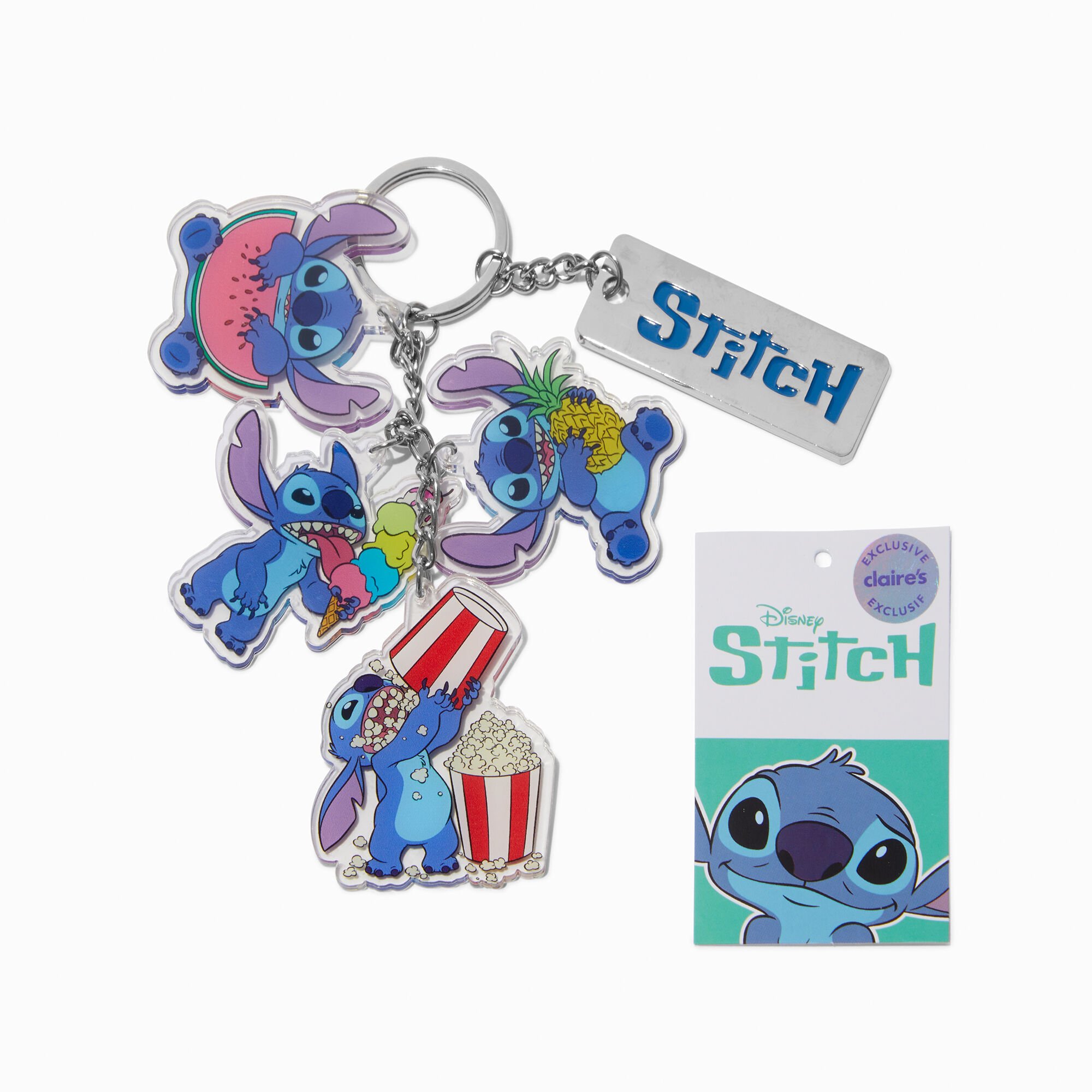 View Disney Stitch Claires Exclusive Foodie Keyring Silver information