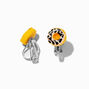 Chocolate Marble Donut Clip-On Earrings,