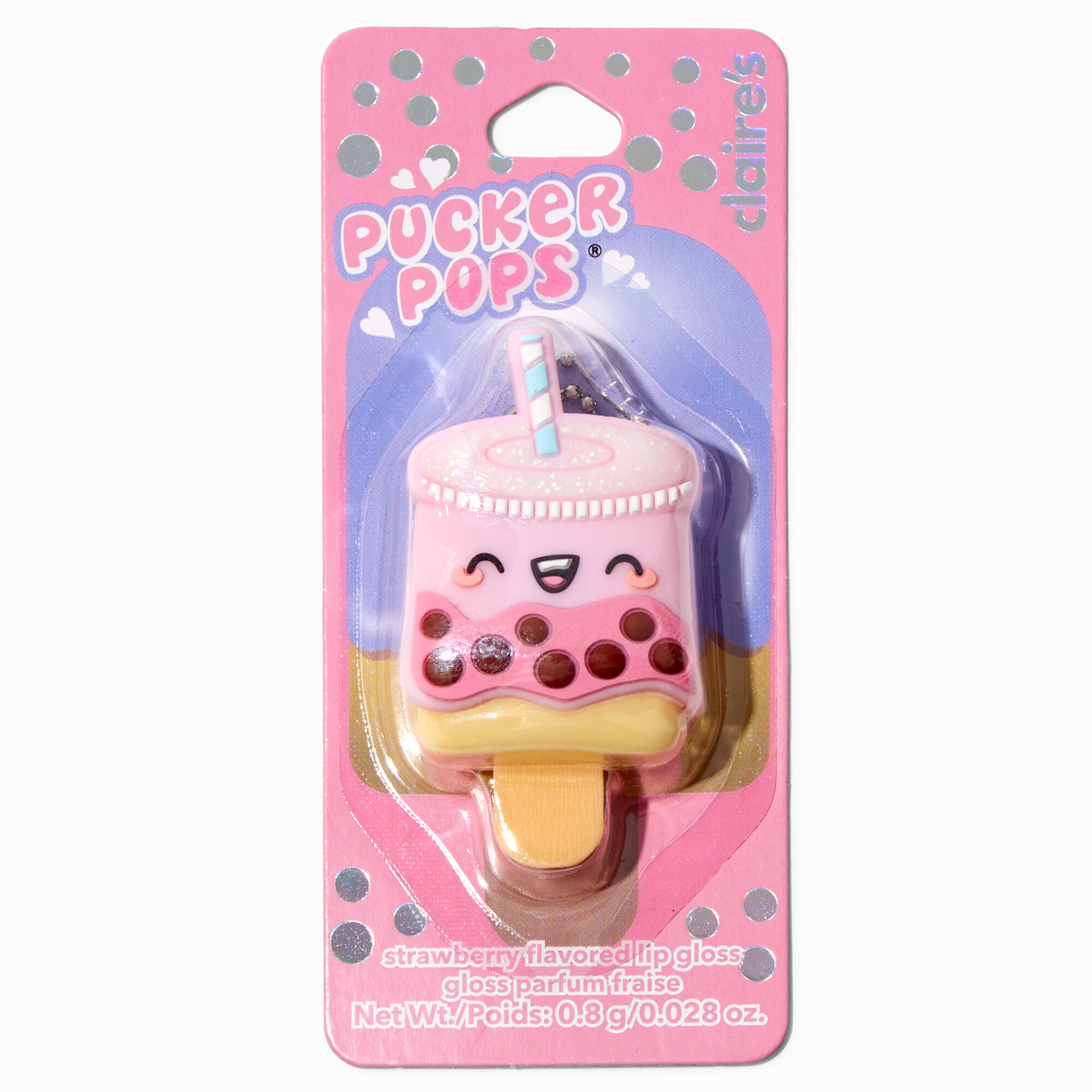 Gloss thé aux perles rose Pucker Pops® - Fraise,
