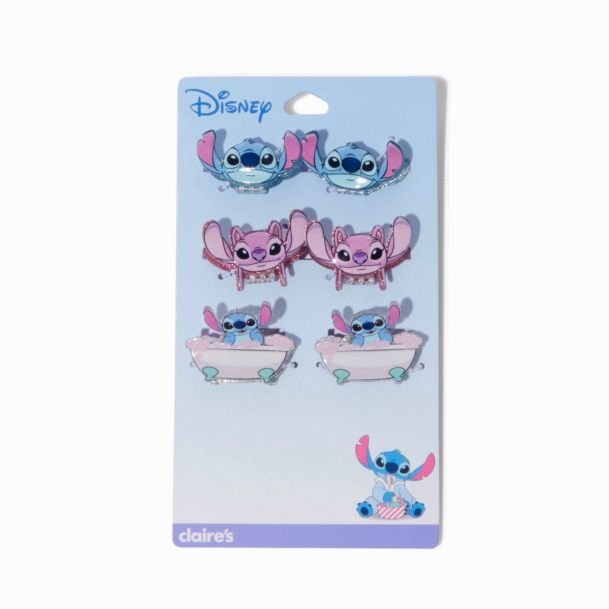 Disney Stitch Claire's Exclusive Slumber Party Mini Hair Claws - 6 Pack,