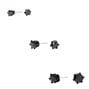 Black Cubic Zirconia Round Stud Earrings - 3MM, 4MM, 5MM,