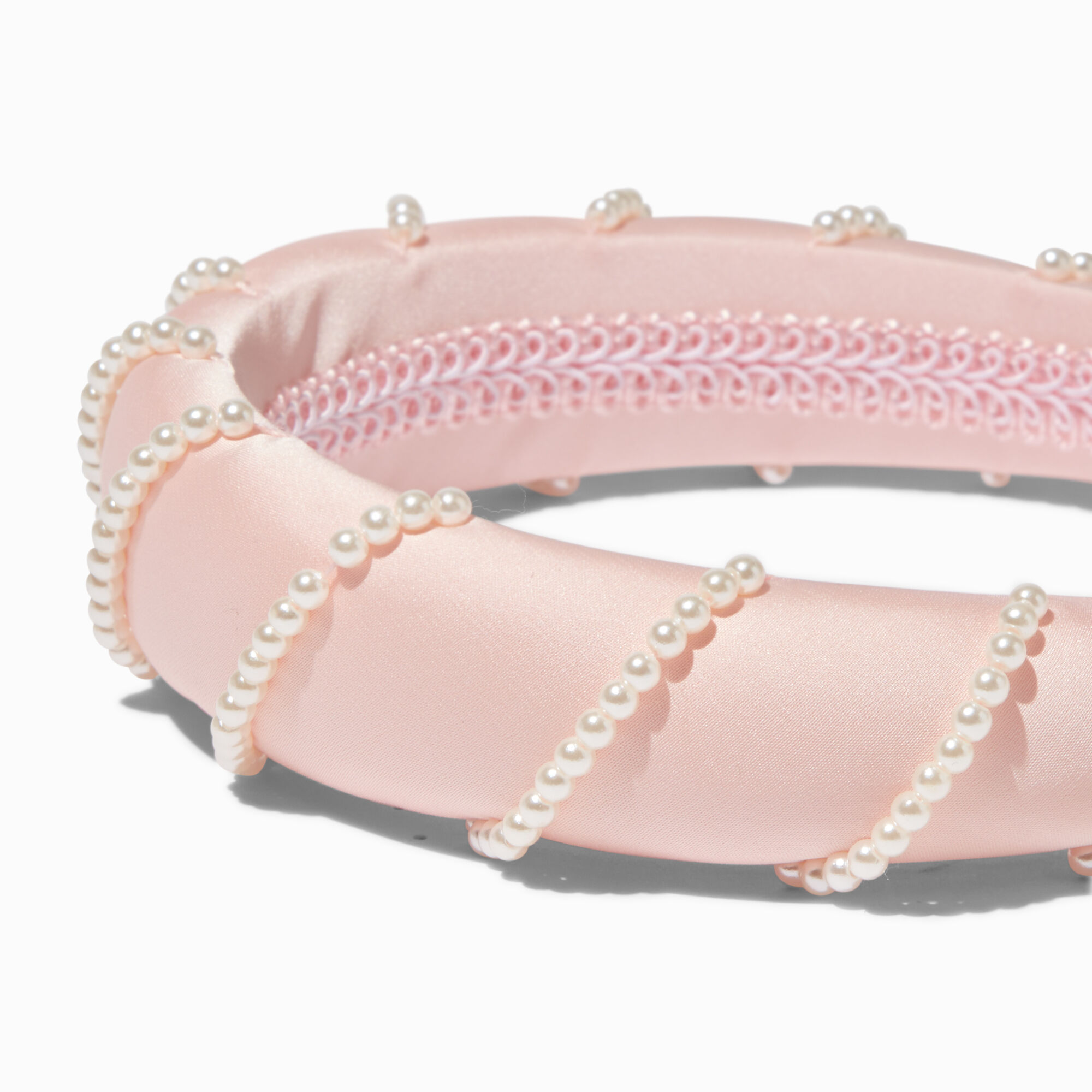 Claire's Club Pink Satin Pearl Headband,