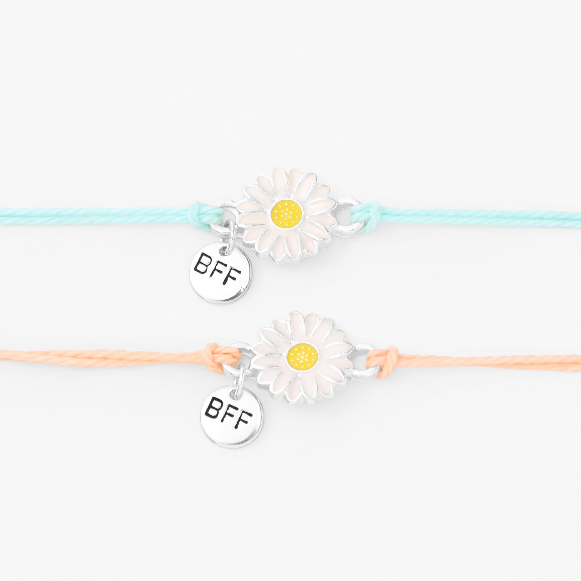 Bracelets réglables marguerite best friends - Lot de 2,