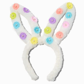 Floral Plush Bunny Ears Headband,
