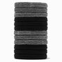 Black Lurex Rolled Hair Ties - 12 Pack ,