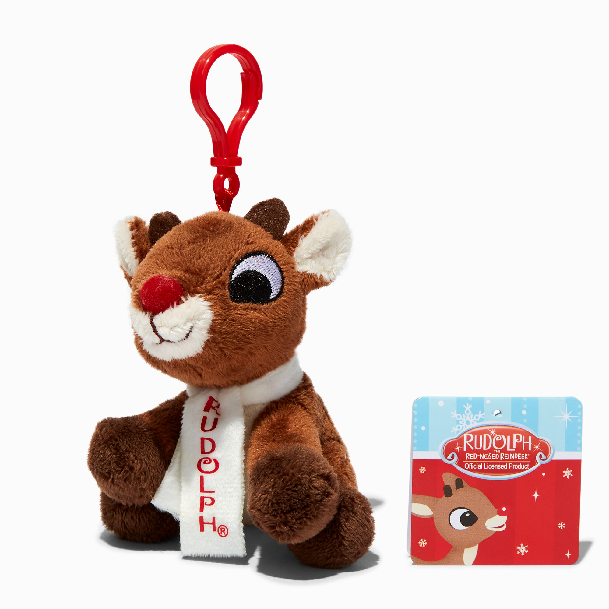 View Claires Rudolph The RedNosed Reindeer 5 ClipOn Plush Toy information