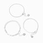 Silver Pearl Woven Chain Bracelets - 3 Pack,