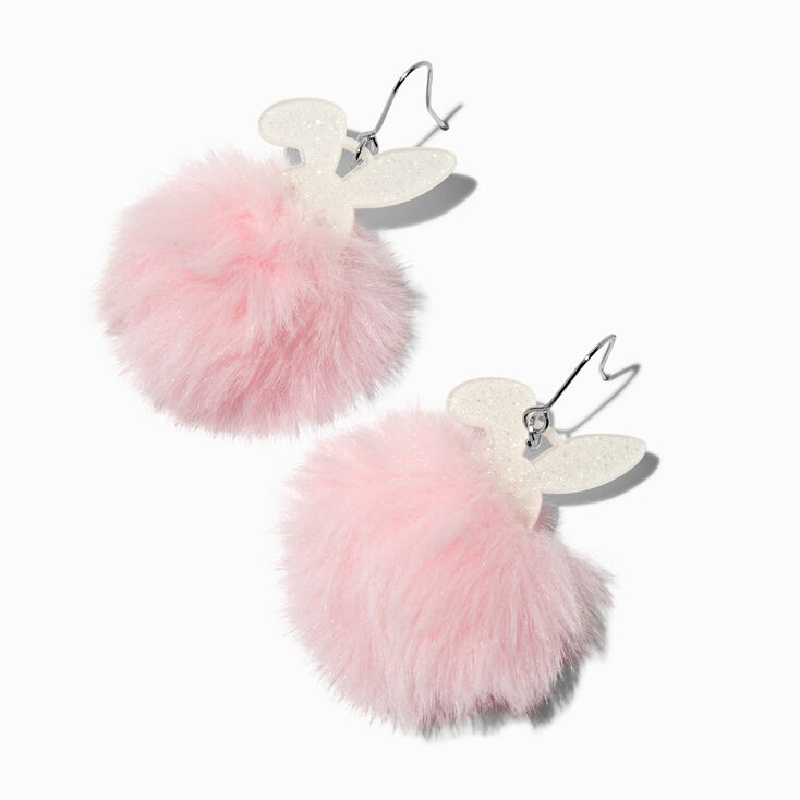 Easter Bunny Ears Pom Pom Drop Earrings,