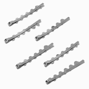 Silver-tone Wavy Hair Pins - 6 Pack,