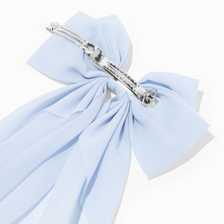 Light Blue Long Tail Bow Hair Clip,