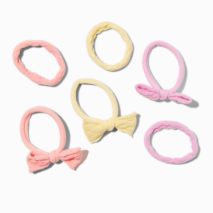 Claire&#39;s Club Pastel Bow Honeycomb Hair Ties - 6 Pack,