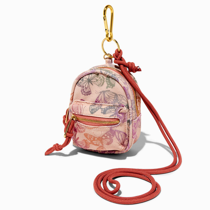 Holographic Rainbow Butterfly Mini Backpack with Lanyard,