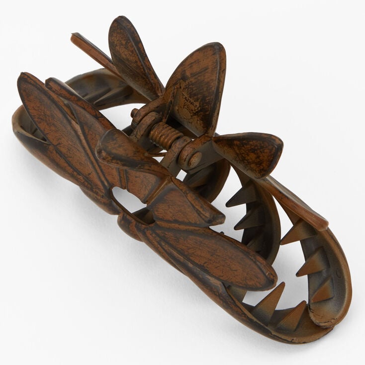 Faux Wood Flower Hair Claw - Brown,