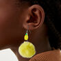 Pineapple Pom Pom 2&quot; Drop Earrings,