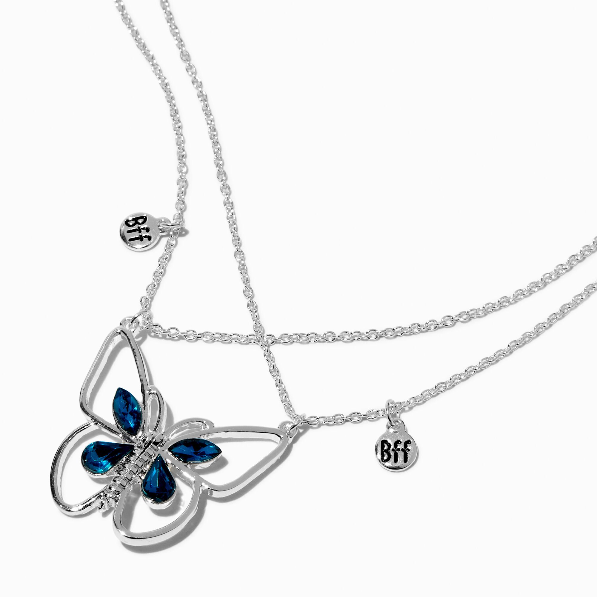 View Claires Best Friends Split Butterfly Pendant Necklace Set 2 Pack Turquoise information