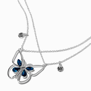 Best Friends Split Turquoise Butterfly Pendant Necklace Set - 2 Pack,