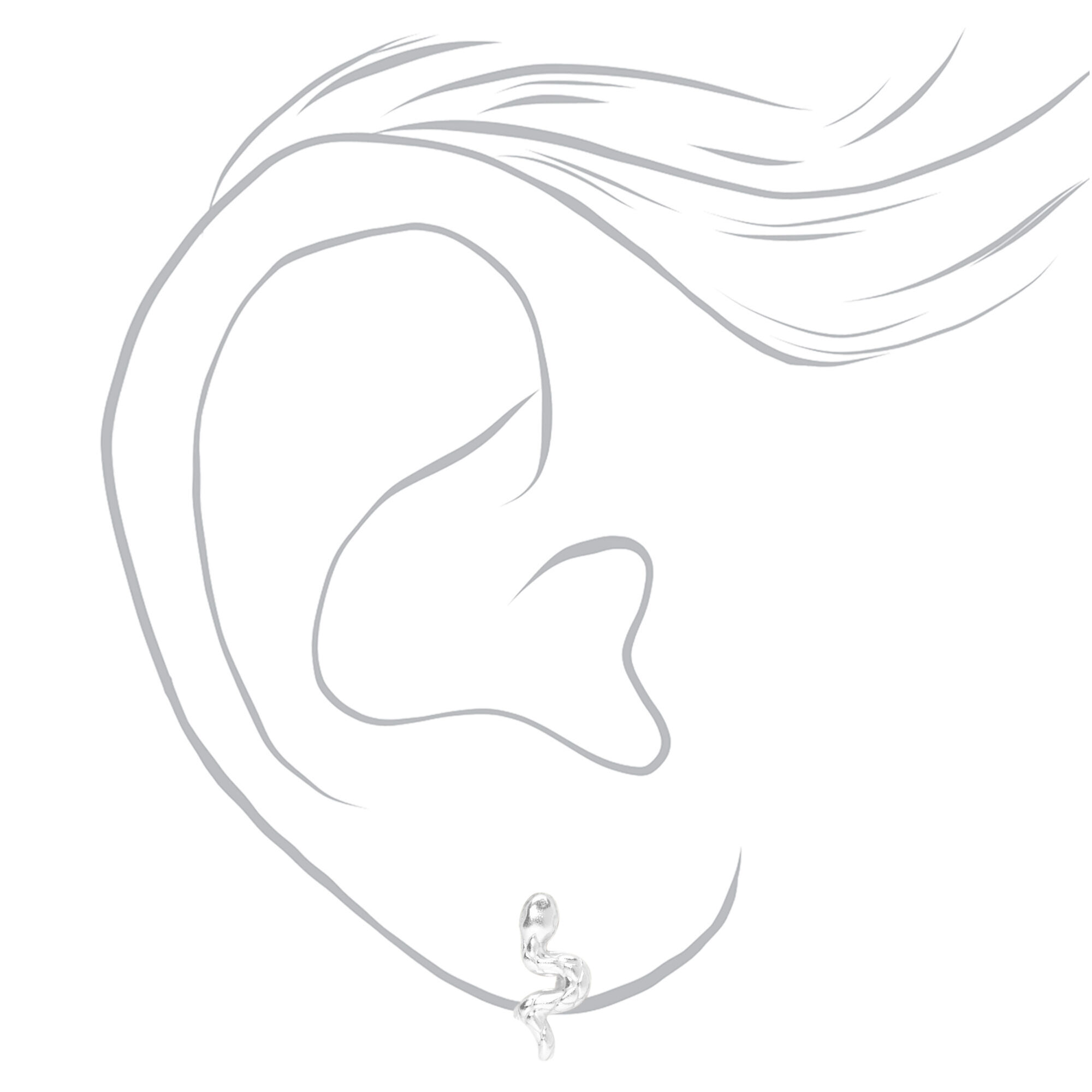 Sterling Silver One Snake Stud Earring,