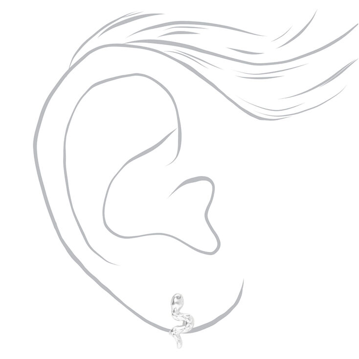 Sterling Silver One Snake Stud Earring,