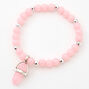 Pink Glow In The Dark Mystical Gem Beaded Stretch Bracelet,
