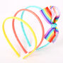Claire&#39;s Club Rainbow Striped Bow Headbands - 3 Pack,