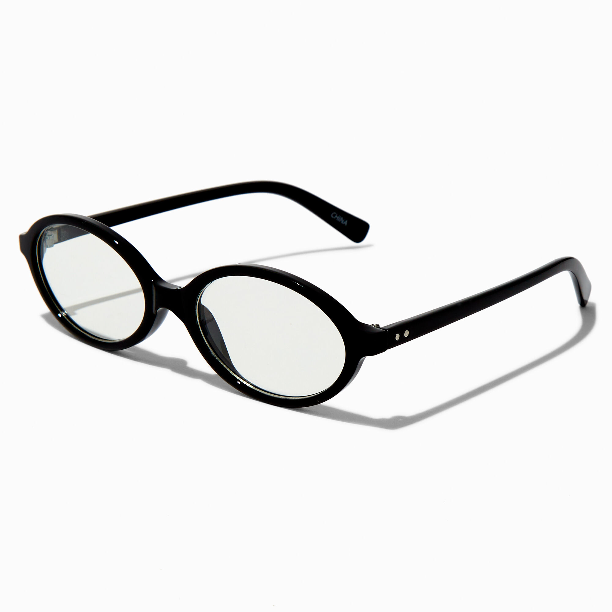 Black Oval Clear Lens Frames,
