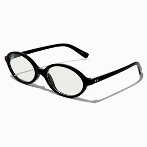 Black Oval Clear Lens Frames,