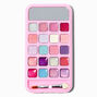 Palette de maquillage portable bling-bling papillon rose,