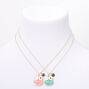 Best Friends Mint &amp; Pink Owl Pendant Necklaces - 2 Pack,