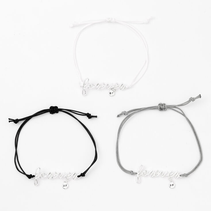 Silver Forever Adjustable  Friendship Bracelets - 3 Pack,