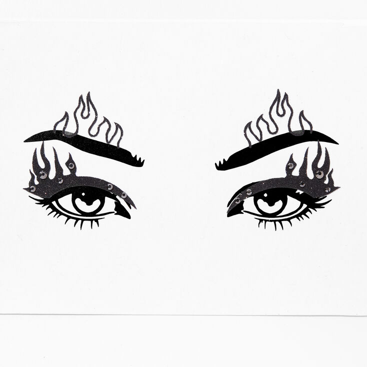 Eyeliner faux tatouages flammes noires d&eacute;cal&eacute;,