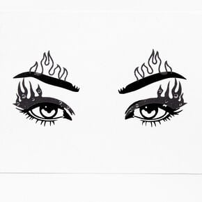Eyeliner faux tatouages flammes noires d&eacute;cal&eacute;,