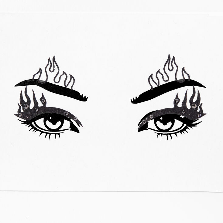 Edgy Black Flames Faux Tattoo Liner,