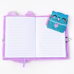 Furry Purple Cat Lock Diary,