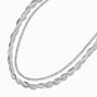 Silver-tone Twisted Cup Chain Multi-Strand Necklace ,