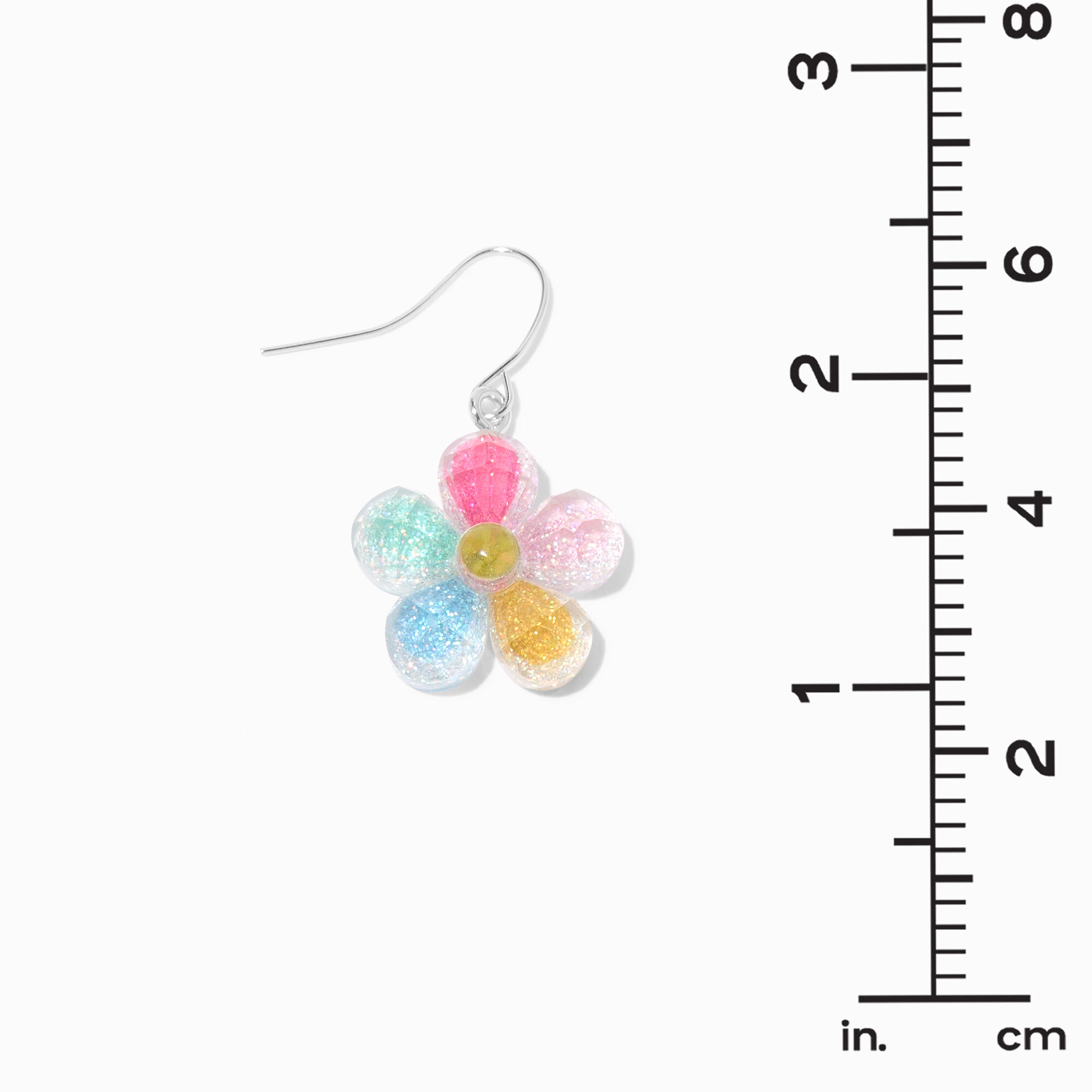 Rainbow Daisy 1" Drop Earrings,