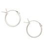 C LUXE by Claire&#39;s Sterling Silver 14MM Hinge Hoop Earrings,